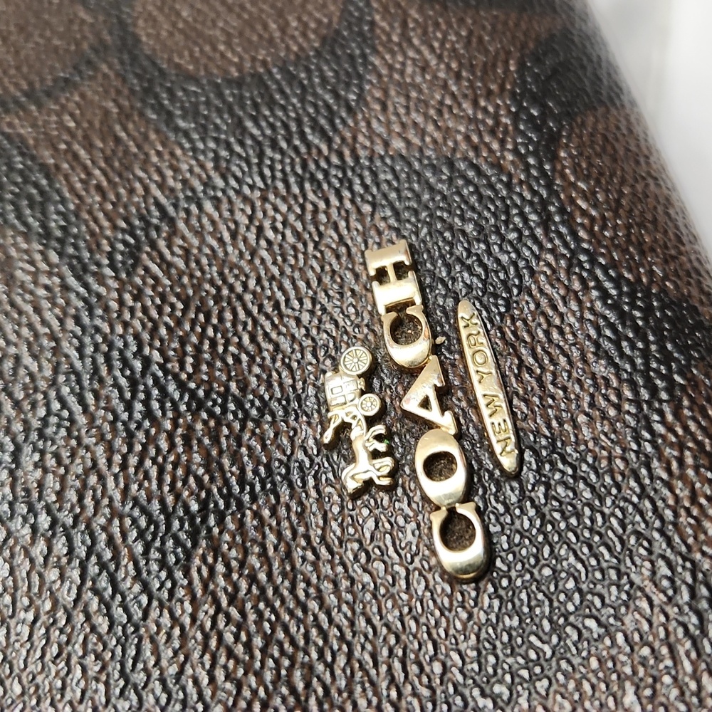 Coach Signature Double Zip Wallet Wristlet - Picture 6 of 14